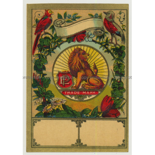 Lion & Birds (Vintage Chromo Litho Label ~1910/1920s)