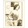 Erotic Study: Pretty Female In Tank Top & Panties (Vintage Photo France B/W ~1980s)