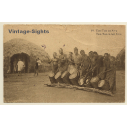 Congo Belge: 19. Tam-Tam Au Kivu / Native Musicians - Ethnic (Vintage PC 1929)