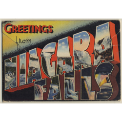 USA: Souvenir Of Niagara Falls (Vintage Leporello PC ~1940s)