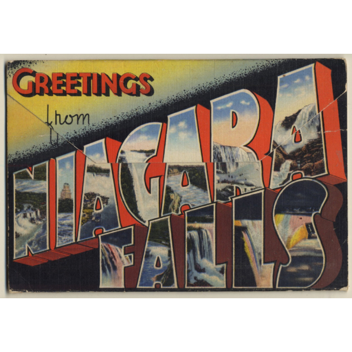 USA: Souvenir Of Niagara Falls (Vintage Leporello PC ~1940s)