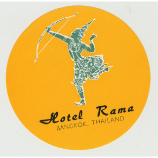 Hotel Rama - Bangkok / Thailand (Vintage Luggage Label)