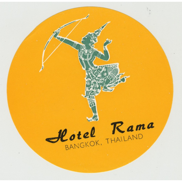 Hotel Rama - Bangkok / Thailand (Vintage Luggage Label)