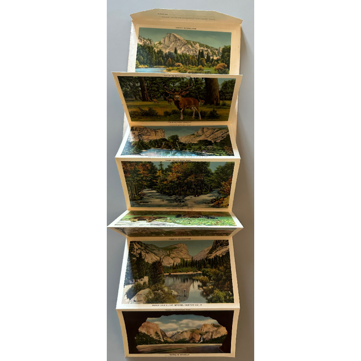 USA: Scenic Gems Of Yosemite National Park (Vintage Leporello PC ~1940s)