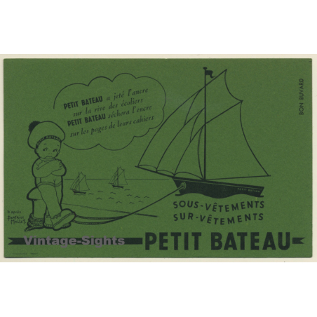 Buvard: Petit Bateau Sous Vêtements (Vintage Advertising Blotter ~1950s/1960s)