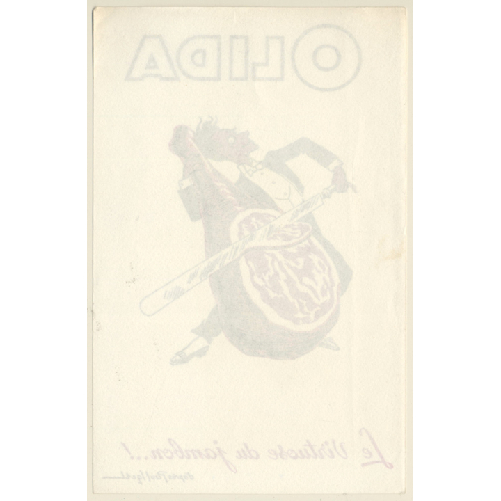Paul Igert: Olida - Le Virtuose Du Jambon (Vintage Advertising Blotter ~1940s/1950s)