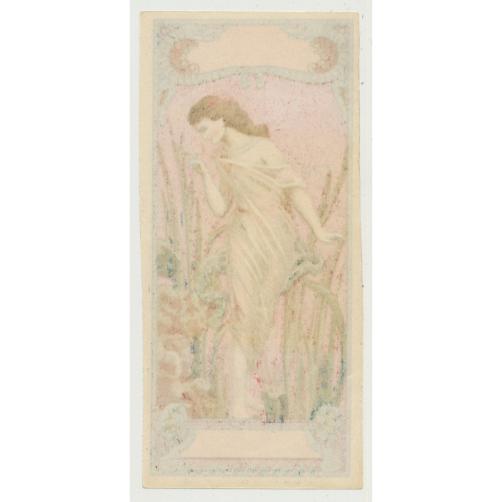Art Nouveau Nymph (Vintage Chromo Litho Label ~1910/1920s)