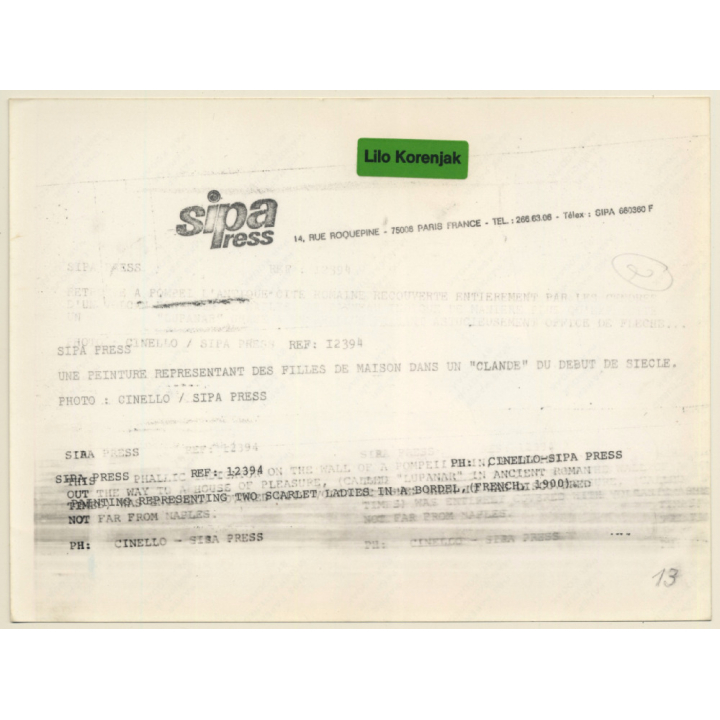 Painting Of Two Scarlet Ladies In Bordel / France 1900s (Press Reprint Photo)