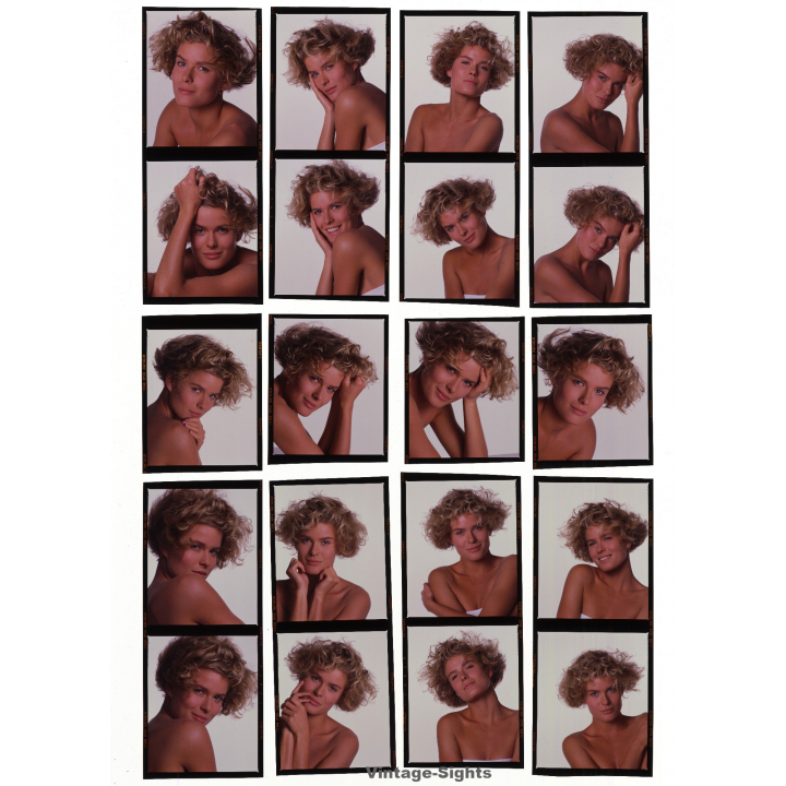 Blonde Female Fashion Portraits / Make-Up - Hairstyle (120 Diapositives WOLFGANG KLEIN 1980s)