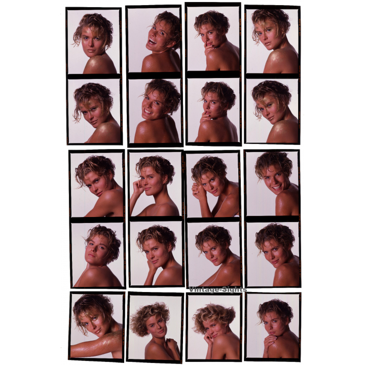 Blonde Female Fashion Portraits: Hairstyle - Blue Eyes (69 Diapositives WOLFGANG KLEIN 1980s)