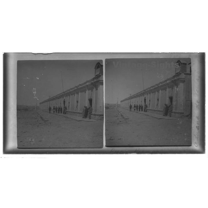 Bolivia: Aduana De Villazón / Customs Station (Vintage Stereo Glass Plate 1921)