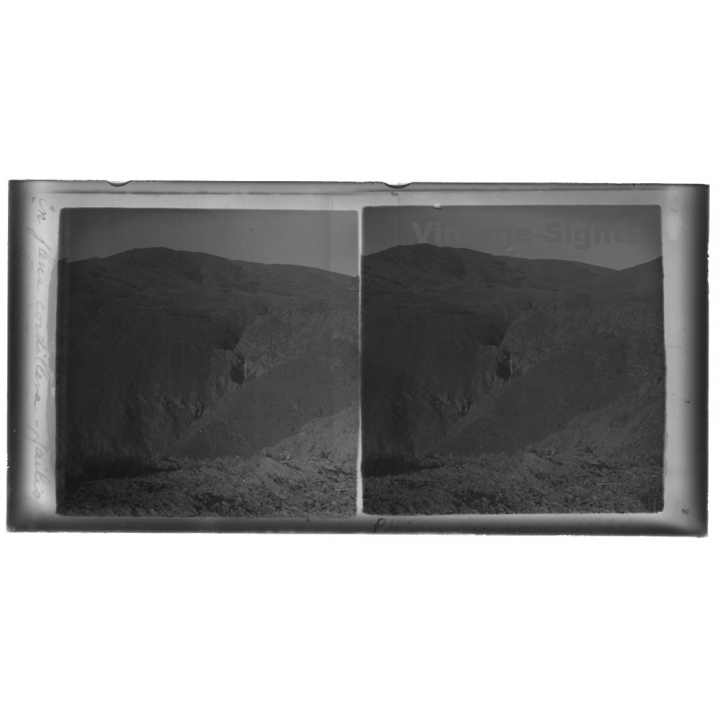 Cinti / Bolivia: En Plena Cordillera / Andes Mountains (Vintage Stereo Glass Plate 1921)