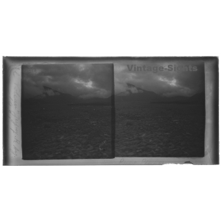 Argentina: Volcán Jujuy / Mountain - Clouds (Vintage Stereo Glass Plate 1921)