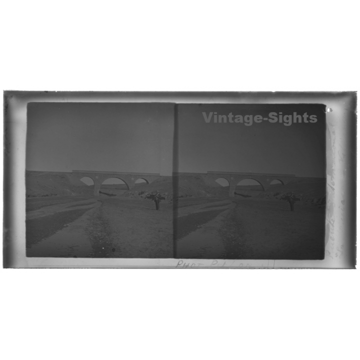 La Quiaca - Villazon / Argentina: Puente International (Vintage Stereo Glass Plate 1921)