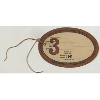 Hamburg-Amerika-Linie 3rd Class (Vintage Luggage Tag)