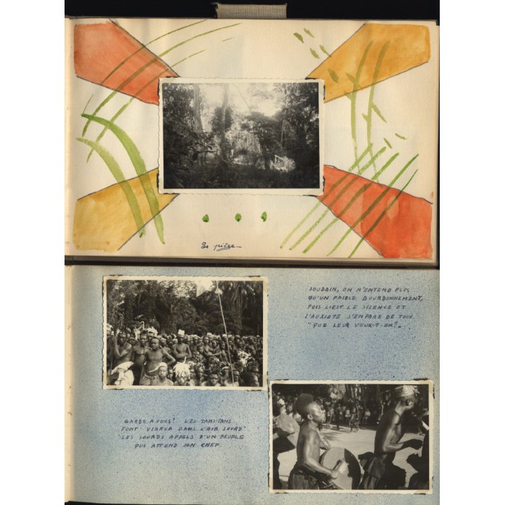 Congo Belge: 97 Photos + Drawings / Ethnic - Tribal - Risqué  (2 Vintage Albums ~1930s/1940s)