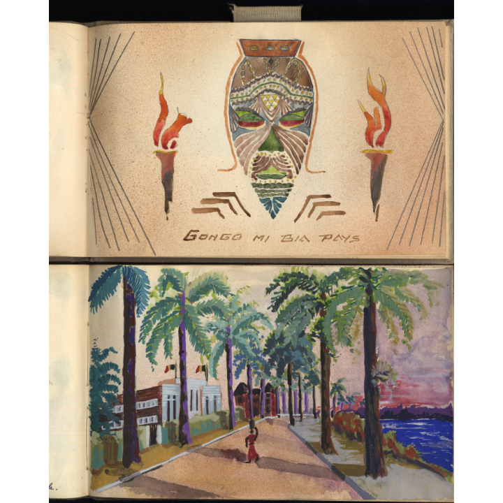 Congo Belge: 97 Photos + Drawings / Ethnic - Tribal - Risqué  (2 Vintage Albums ~1930s/1940s)