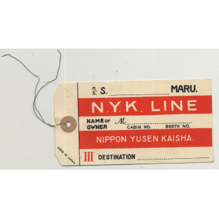 Nippon Yusen Kaisha N.Y.K. Line 2 (Vintage Shipping Line Luggage Tag)