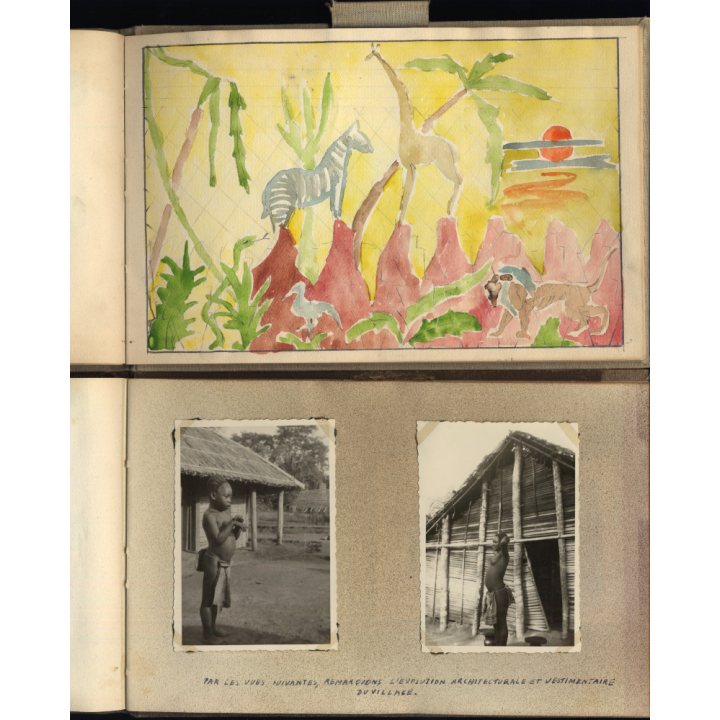Congo Belge: 97 Photos + Drawings / Ethnic - Tribal - Risqué  (2 Vintage Albums ~1930s/1940s)