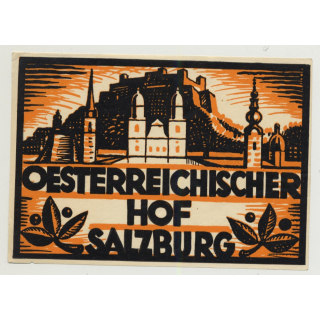 Oesterreichischer Hof - Salzburg / Austria (Vintage Luggage Label ~1930s)