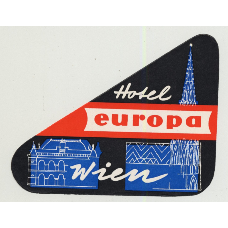 Hotel Europa - Vienna (Wien) / Austria (Vintage Luggage Label)