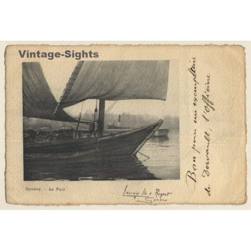 Genève: Le Port / Sailing Ship (Vintage PC Lacroix Fils & Rogeat 1900s)