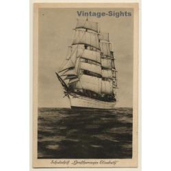 Schulschiff Großherzogin Elisabeth / Sailing Ship (Vintage PC 1920s/1930s)