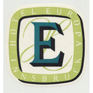 Hotel Europa - Innsbruck / Austria (Vintage Luggage Label)