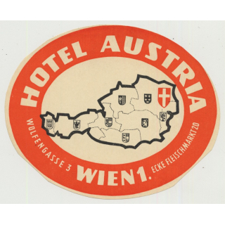 Hotel Austria - Vienna (Wien) / Austria (Vintage Luggage Label)