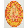 Hotel Wolfinger - Linz / Austria (Vintage Luggage Label)