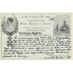 Koningin Wilhelmina - Jubileumjaar 1898 / Queen Wilhemina (Vintage PC)
