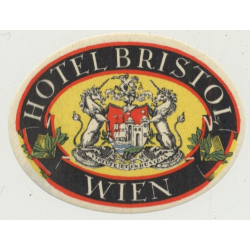 Hotel Bristol - Wien (Vienna) / Austria (Vintage Luggage Label 5.4 x 4 CM)
