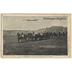 S.M. La Reine Hélène Et Le Président Arrivant A La Revue (Vintage PC)