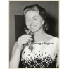 Ingrid Bergman Drinking Champagne / Cristal De L'Ile De France (Vintage Press Photo 1963)