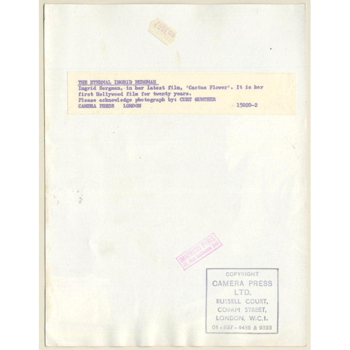 Hollywood: Ingrid Bergman In 'Cactus Flower' (Vintage Press Photo 1969)