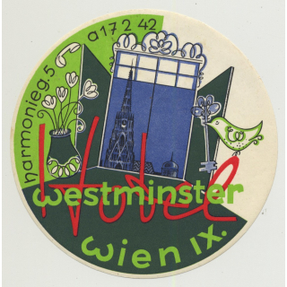 Hotel Westminster - Wien (Vienna) / Austria (Vintage Luggage Label)