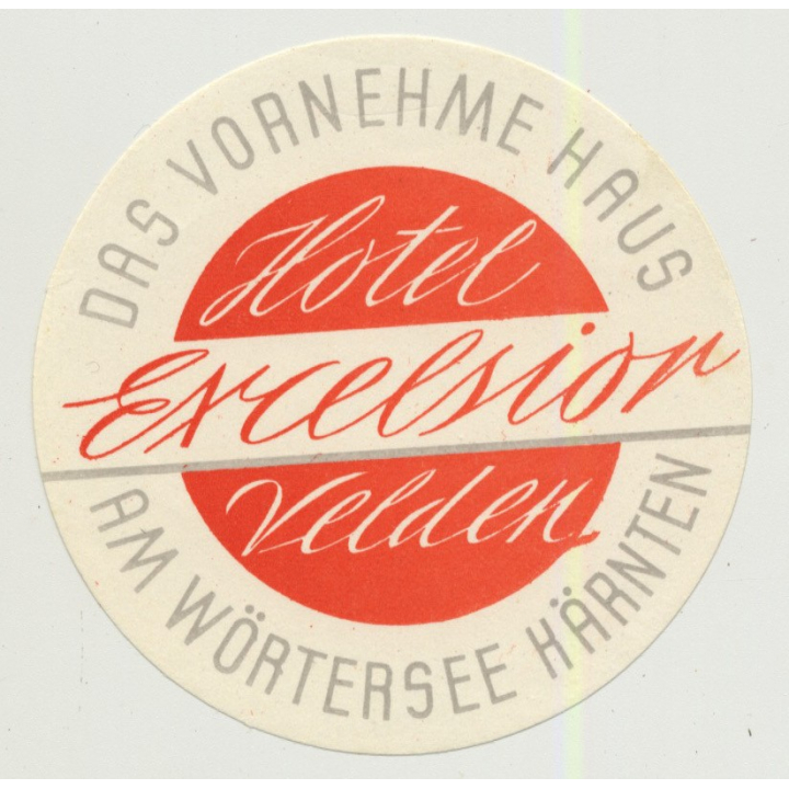 Hotel Excelsior - Velden Am Wörtersee (Vienna) / Austria (Vintage Luggage Label)