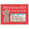 Hotel Grauer Bär - Innsbruck (2) / Austria (Vintage Luggage Label)