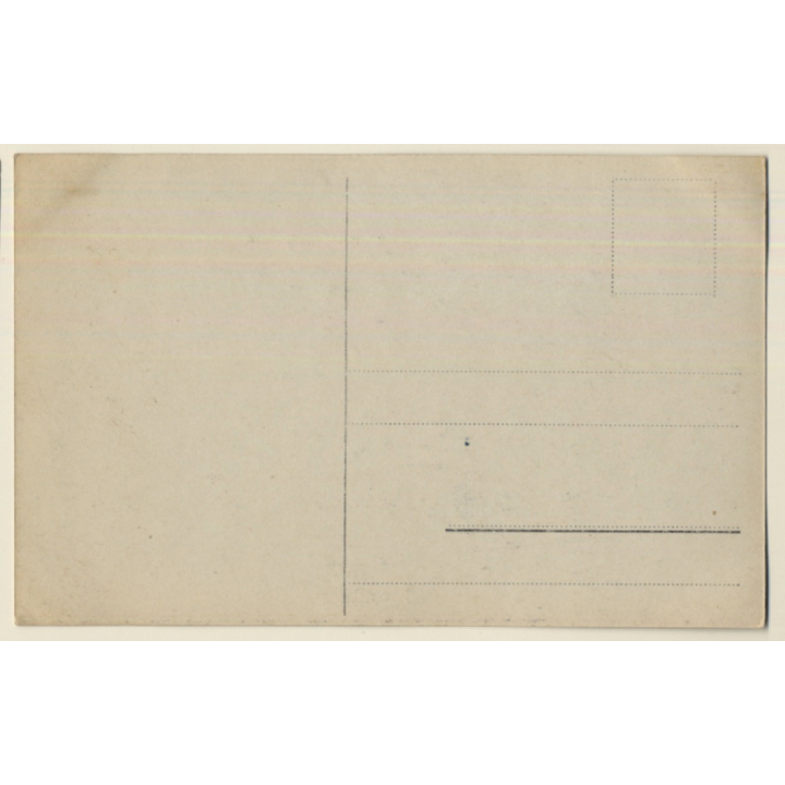 Longhaired Nude Female Lingers On Bearskin (Vintage RPPC 1910s)