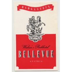 Wührer's Parkhotel Bellevue - Bad Gastein / Austria (Vintage Luggage Label)