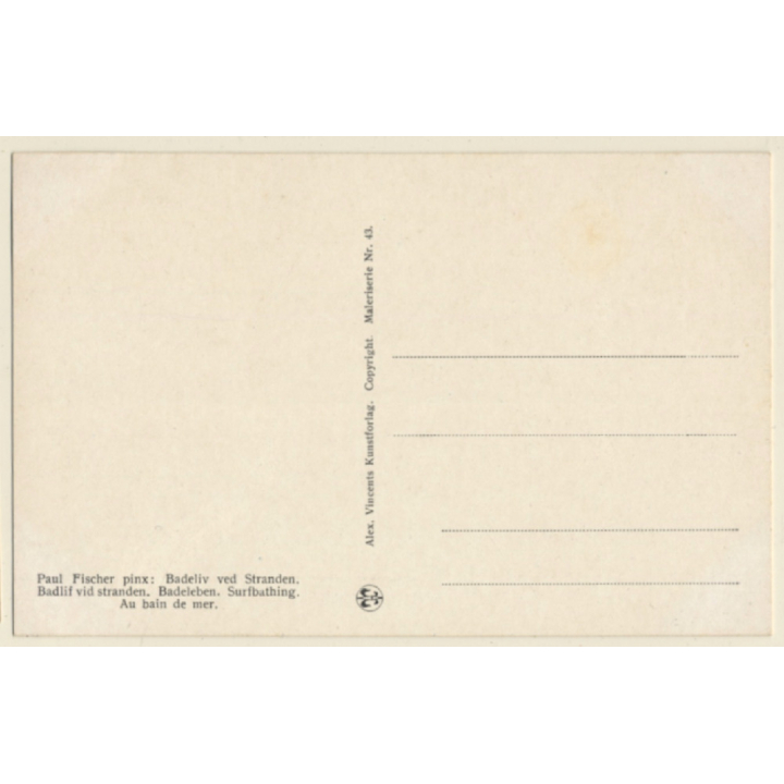 Paul Fischer: Surfbathing*2 / Nudes On Seashore (Vintage PC ~1910s/1920s)