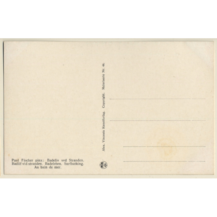 Paul Fischer: Surfbathing*3 / Nudes On Seashore (Vintage PC ~1910s/1920s)