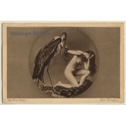 Richard Müller: Der Verehrer / Erotic Nude Art (Vintage PC ~1910s/1920s)