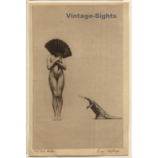 Richard Müller: Eine Anfrage / Erotic Nude Art (Vintage PC ~1910s/1920s)