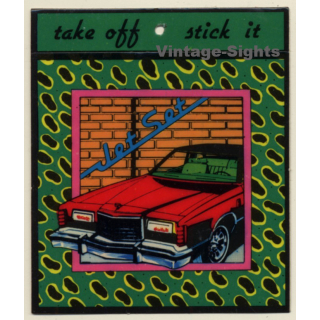 Vintage Jet Set Fashion Label Sticker / Decal  - Car (Switzerland  1980s)