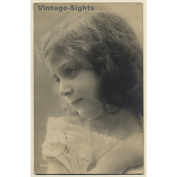 Portrait Of Pretty Pensive Young Girl (Vintage RPPC 1907)
