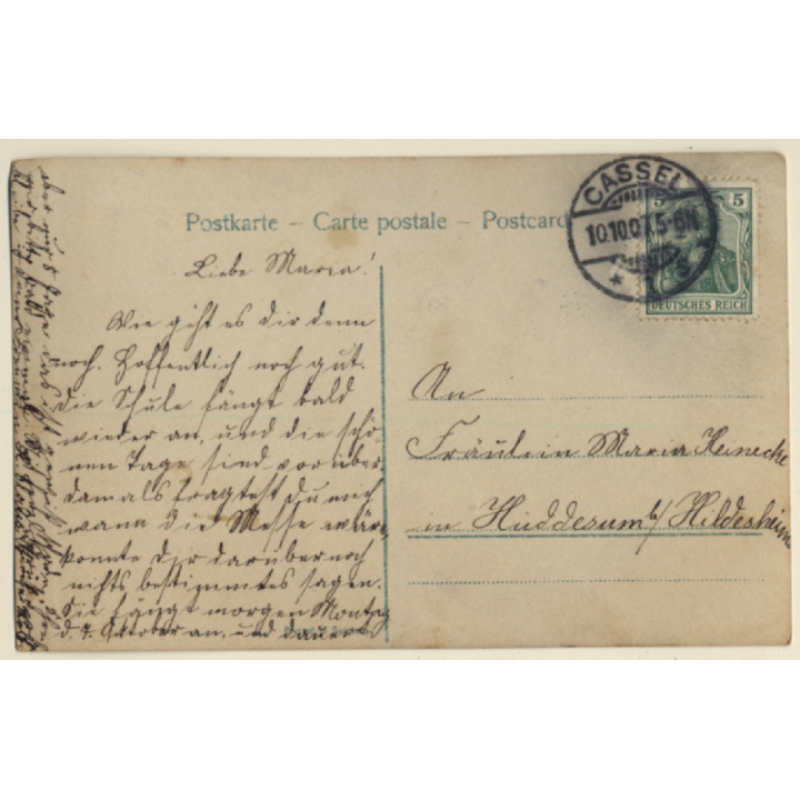 Portrait Of Pretty Pensive Young Girl (Vintage RPPC 1907)