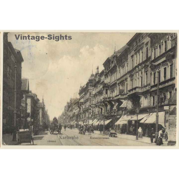 Karlsruhe / Germany: Kaiserstrasse (Vintage PC 1908)