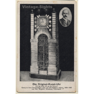 Die Original Kunst Uhr Aus Strohhalmen - Otto Wegener (Vintage PC)