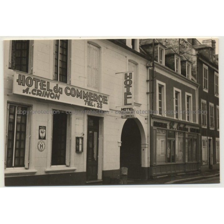 14230 Insigny-sur-Mer: Street View Hotel Commerce (Vintage Photo France B/W 1963)